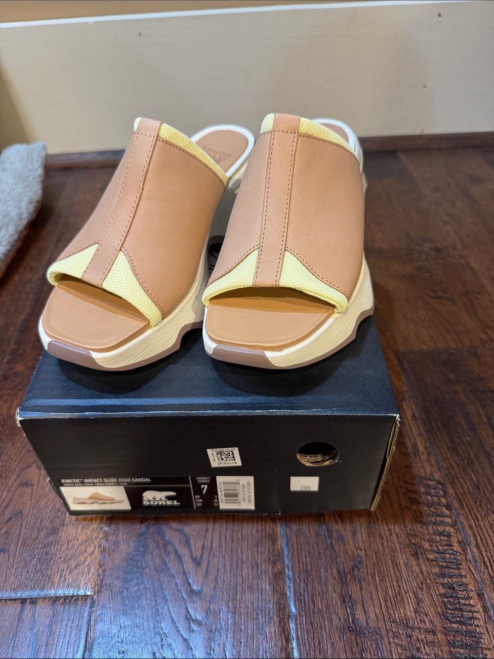 Sorel Women's Slide Mules in Tan and Yellow